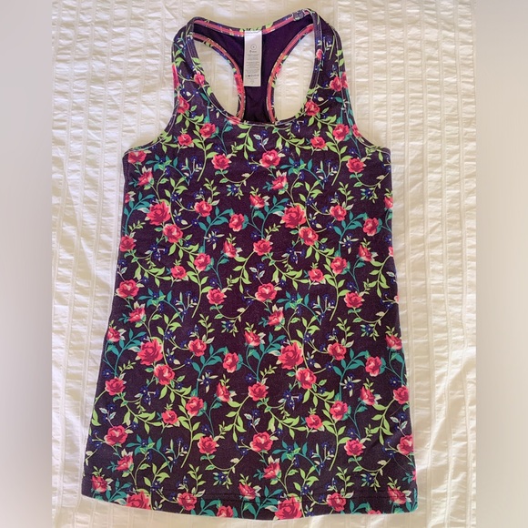 Ivivva rose print tank top sz 8 girls - Picture 1 of 4